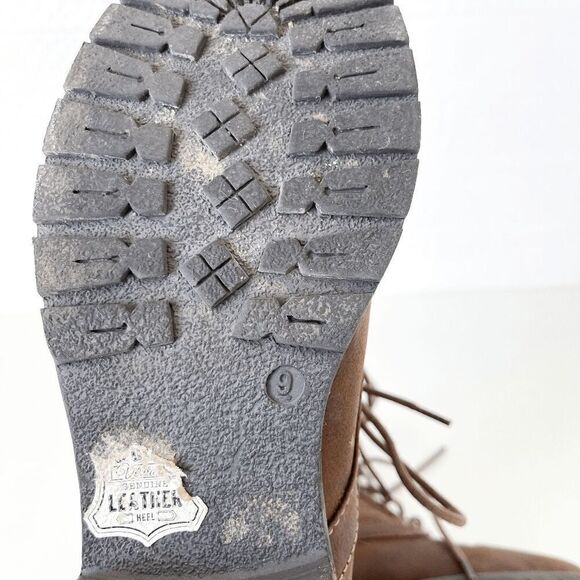 Chelsee Girl Womens Boots Knit Lined Mid Heel Winter Ankle Lace Up Brown Size 9 - Picture 8 of 9